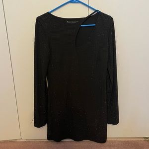 Sparkle Sheri Bodell Crystal Beaded Long sleeve Cocktail dress